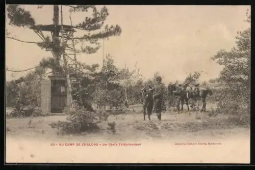AK Un Poste Téléphonique au Camp de Chalons