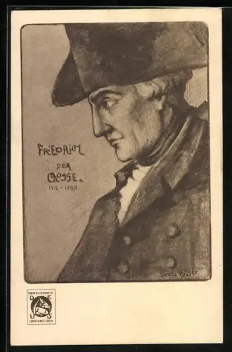 Künstler-AK Portrait König Friedrich II. von Preussen, Friedrich der Grosse