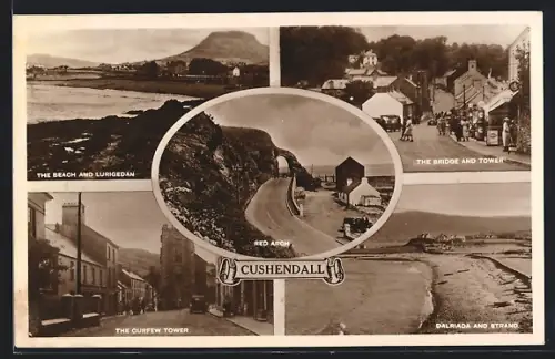 AK Cushendall, Curfew Tower, Bridge and tower, Dalriada and strand