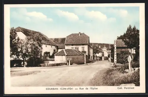 AK Courban /Côte-d`Or, Rue de l`Eglise, Strassenpartie