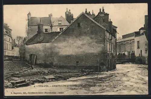 AK Chatillon-s-Seine /Côte-d`Or, Inondations de 1910, 2e Crue, Le Pont des Halles