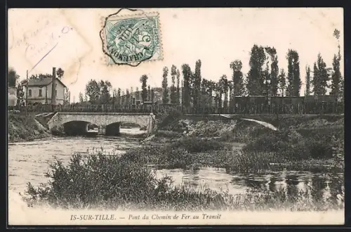 AK Is-sur-Tille, Pont du Chemin de Fer au Transit
