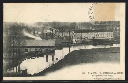 AK Ste-Colombe-sur-Seine /Côte-d`Or, Vue générale des Forges
