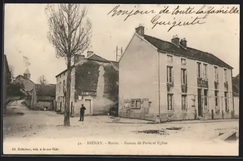 AK Diénay, Mairie, Bureau de Poste et Eglise