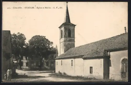 AK Etaules /Côte-d`Or, Eglise et Mairie