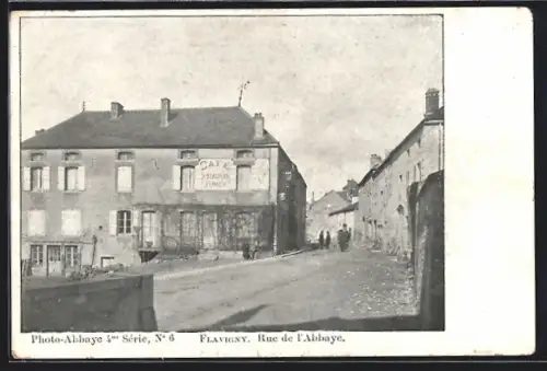 AK Flavigny, Rue de l`Abbaye, Strassenpartie