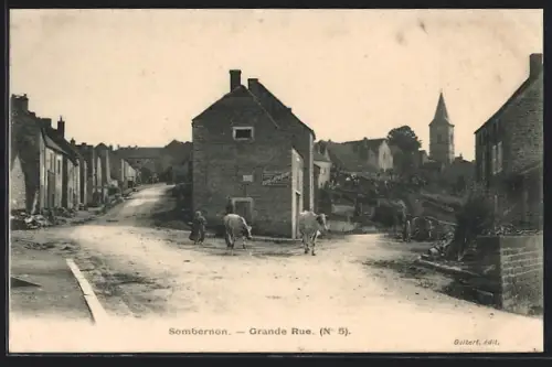 AK Sombernon, Grande Rue, Strassenpartie