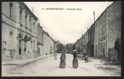 AK Sombernon, Grande Rue, Strassenpartie