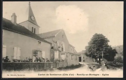 AK Remilly-en-Montagne /Côte d`or, Canton de Sombernon, Eglise