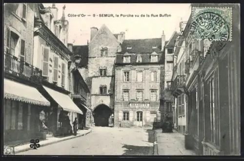 AK Semur /Côte-d`Or, Le Porche vu de la Rue Buffon