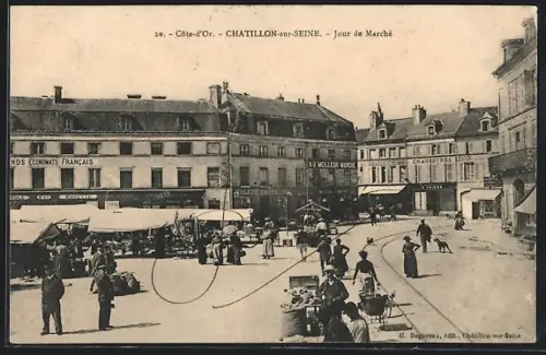 AK Chatillon-sur-Seine /Côte-d`Or, Jour de Marché