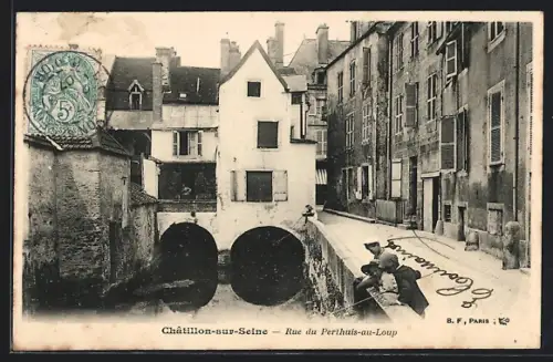 AK Chatillon-sur-Seine, Rue du Perthuis-au-Loup, Strassenpartie