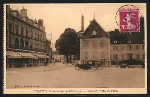 AK Châtillon-sur-Seine /Côte-d`Or, Place de l`Hôtel-de-Ville