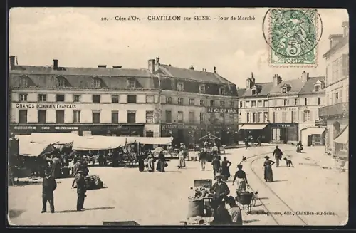 AK Châtillon-sur-Seine /Côte-d`Or, Jour de Marché