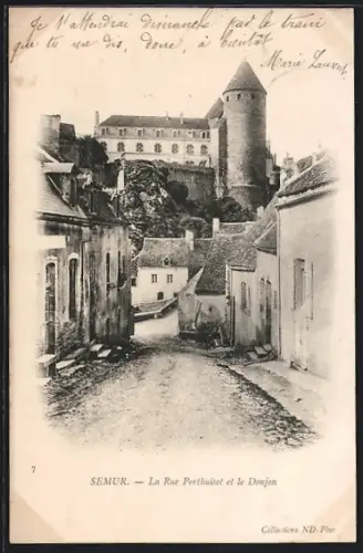 AK Semur, La Rue Perthuisot et le Donjon