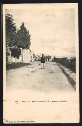 AK Recey-sur-Ource, Avenue de la Gare