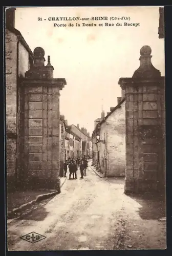 AK Chatillon-sur-Seine, Porte de la Douix et Rue du Recept
