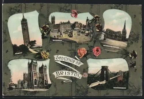 AK Bristol, Cabot Tower, Tramways City Centre, St. Mary`s Church in Redcliff, Clifton Suspension Bridge