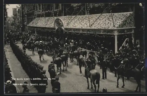 AK Bristol, The Royal Visit to Bristol 1912, King and Queen at Council House