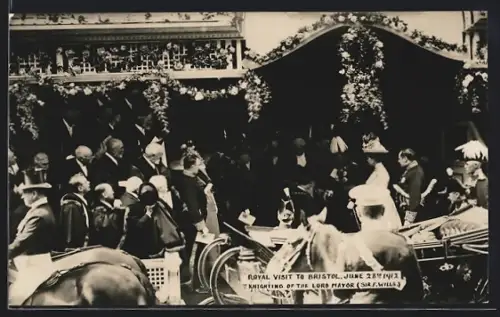 AK Bristol, Royal Visit to Bristol 1912, Knighting of the Lord Mayor Sir F. Wills