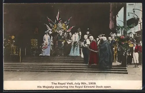 AK Bristol, Royal Visit to Bristol 1908, His Majesty declaring the Royal Edward Dock open