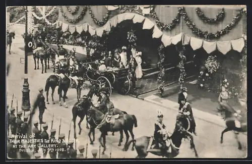 AK Bristol, Arrival of the King & Queen at the Art Gallery 1908