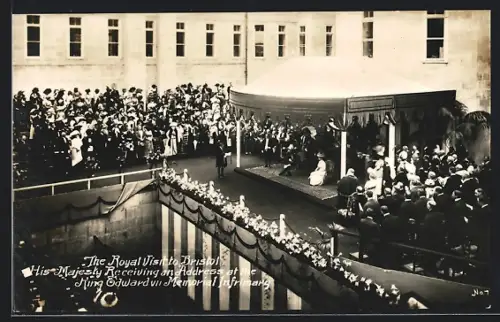 AK Bristol, The Royal Visit to Bristol, His Majesty receiving an address at the King Edward VII Memorial Infirmary