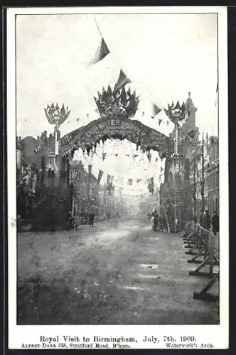 AK Birmingham, Royal Visit to Birmingham, July 7th 1909, Street View