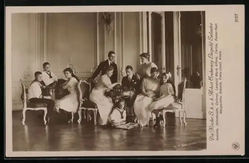 AK Kinder S. k. u. k. Hoheit Erzherzog Leopold Salvator: Leopold Maria Alfons, Carlos, Reiner Karl