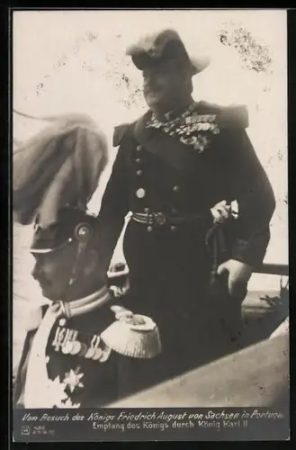 AK König Friedrich August von Sachsen in Portugal, Empfang durch König Karl II