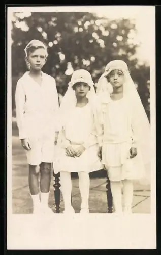 AK Elisabeth Charlotte von Österreich mit ihren Geschwistern