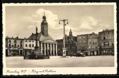 AK Rosenberg, Ring mit Rathaus