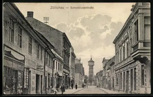 AK Züllichau, Partie in der Schwiebuserstrasse