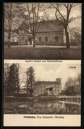 AK Neuhaus /Schwerin, Appelt`s Gasthof zum Waldschlösschen, Schloss