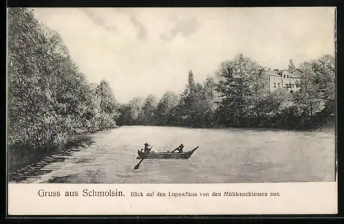 AK Schmolsin, Blick auf den Lupowfluss von den Mühlenschleusen aus