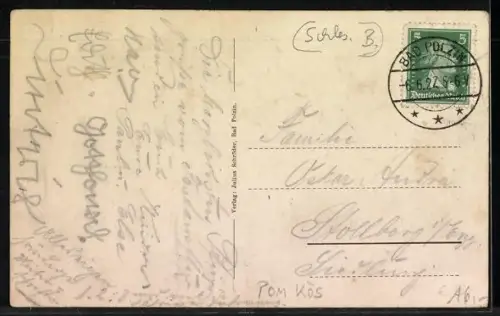 AK Bad Polzin, Stadtförsterei mit Garten