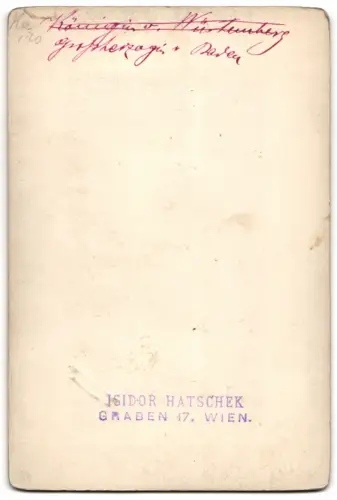 Fotografie Isidor Hatschek, Wien, Luise von Preussen, Grossherzogin von Baden