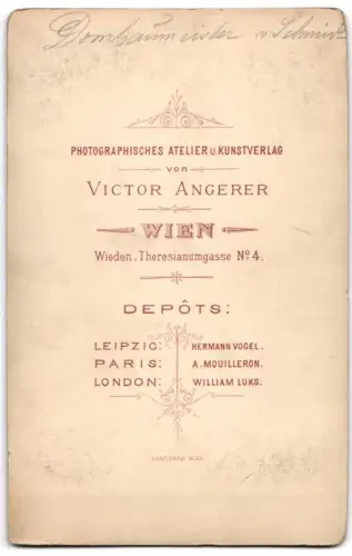 Fotografie Angerer, Wien, Friedrich Freiherr von Schmidt, Dombaumeister, Architekt der Ringstrassenzeit (Wien)