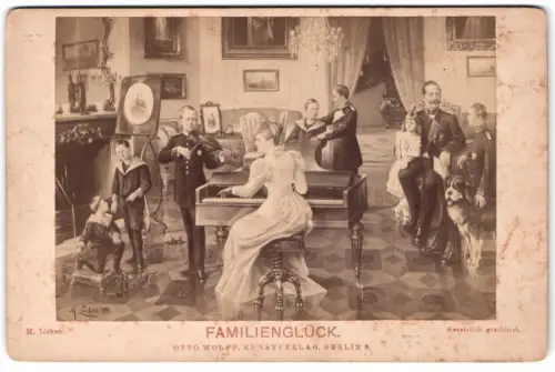 Fotografie Otto Wolff, Berlin, Kaiserliche Familie, Wilhelm II, Auguste Victoria und Kinder, Familienglück, nach Lisken