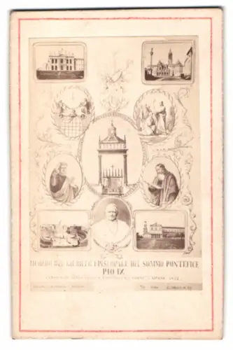 Fotografie Ansicht Rom, Papst Pius IX, nebst Heiligenbilder und Ansichten von Rom