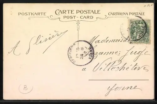 Lithographie Jockey auf Reitpferd, Hufeisen, Peitsche