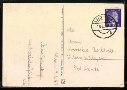 Künstler-AK Zwerg Hutzleputz mit Biene & Pilzen, Gedicht
