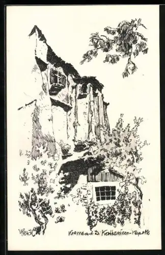 Künstler-AK Ulf Seidl: Krems an der Donau, Katharinenkapelle