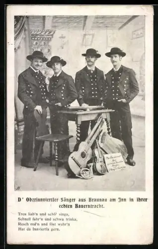 AK Braunau am Inn, Original Oberinnviertler Sänger in Bauerntracht