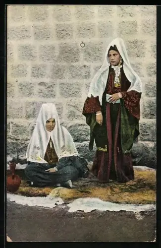 AK Bethlehem, arabische Frauen in Tracht
