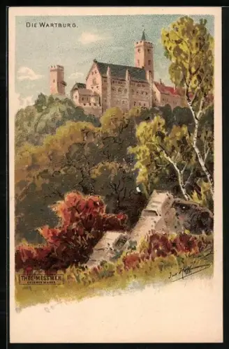 Lithographie Eisenach, Die Wartburg