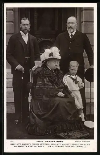 AK Their Late Majesties queen Victoria, King Edward VII. and King George V von England, His Majesty King Edward VIII.