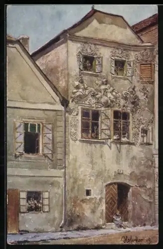 Künstler-AK Krems a.d. Donau, Haus am Körnermarkt