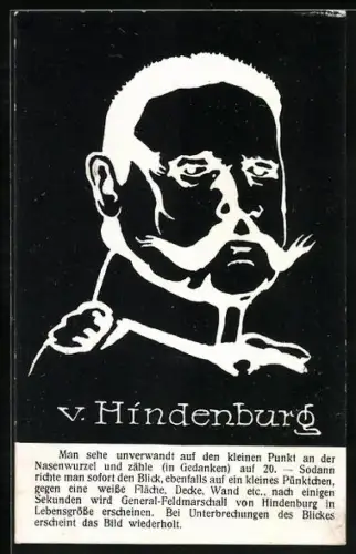 AK General-Feldmarschall von Hindenburg, Portrait, Vexierbild