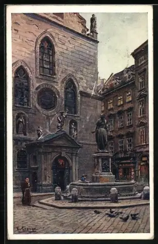 Künstler-AK Ernst Graner: Wien, Franziskanerplatz